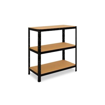 shelfplaza BLACK 90x45x60 cm Schwerlastregal in schwarz mit 3 Böden und 175 kg Traglast pro Boden Image