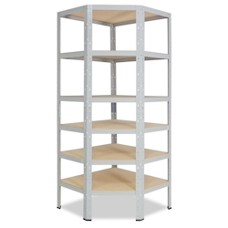 shelfplaza OFFICE 180x60x30 cm Eckregal in lichtgrau mit 6 Böden und 145 kg Traglast pro Boden Image