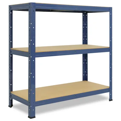shelfplaza HOME 100x30x50 cm Schwerlastregal in blau mit 3 Böden und 175 kg Traglast pro Boden Image
