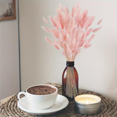 TEMU 53/104 Pink Rabbit Tail Grass Bouquet - Bohemian Style Artificial Flowers For Vases, Room Decor, And Seasonal Restaurant Arrangements, Valentine's Day & 's Day Celebrations Image