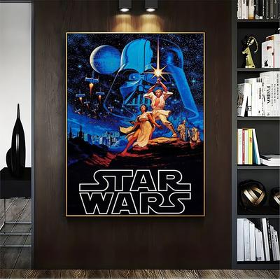 TEMU 1pc Star Wars Unframed Canvas Print - Iconic & Scene, Lightsabers, & Stormtroopers, Perfect Wall Art For Living Rooms, Offices, Classrooms, And Bedrooms, Star Wars Decor Image