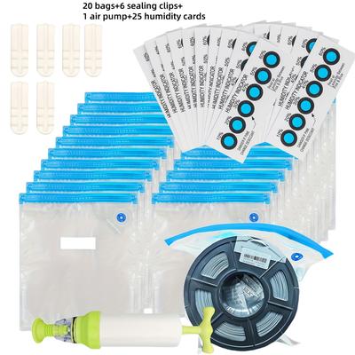 TEMU 3d Printer Parts Vacuum Sealed Storage Bags With Air Pump - Moisture-proof Dryer For Cleaner Printing, Includes Humidity Cards, Printer Accessories Image