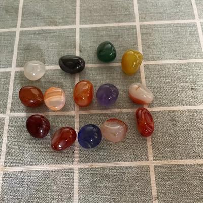 TEMU 15pcs Mixed Rain Flower Stones, Decorative Pebbles For Aquariums And Planters, Fish Decor, Geological Ornaments For Home Aquatic And Garden Decor Image