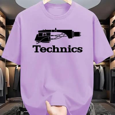 "TEMU Men's "" Graphic T-shirt - Casual & Comfortable Lightweight Summer Top, Crew Neck, Regular Fit, Stretch Fabric, Adult" Image
