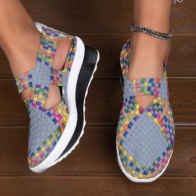 TEMU Hollow Breathable Thick-soled Slip-on Shoes For Mothers, Casual And Comfortable For The Elderly. Image