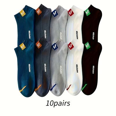"TEMU 5/10/15/ Pairs Of "sp" Fashionable And Printed Fashion Sports Crew Socks - Comfortable And Breathable Low- Suitable For Men, Women And Teenagers, Suitable For Outdoor And" Image