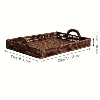 TEMU 1pc -style Plastic Storage Basket - Stackable Rectangular Organizer For Entryway, Bathroom, Kitchen, Living Room - Contemporary Home Decor, Bathroom Organizers And Storage, Shelf Baskets Image