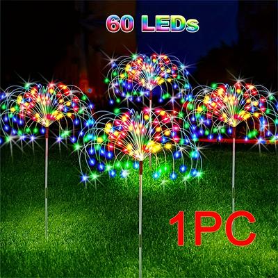 TEMU Solar Led Fireworks Lights - 8 Working , Outdoor Garden Lights In /warm White, Deck, Patio, Party & Wedding Decor, Landscape Lighting | Solar Fireworks | Durable Plastic Lights, Solar Lights For Image