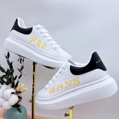 TEMU Custom Name Sneakers For Women - Personalized Low-top Sneakers, Birthdays, Anniversaries, Bridesmaids & Family Gifts Image