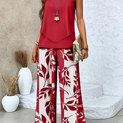 TEMU A Solid Color Elegant Set Consisting Of A Cardigan And Pants. Image