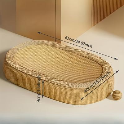 TEMU 1/2pcs Solid Oval Scratching Pole- Sisal Hemp Rope Structure, Warm And Interesting Cat Toy, Perfect Healthy Scratching Experience/christmas/autumn And Winter Season/gift Image