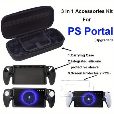 TEMU Portal Storage Bag Set (storage Bag, Integrated Silicone Case, Screen Protector) Ps5 Eva Portable Storage And Protection Bag Image
