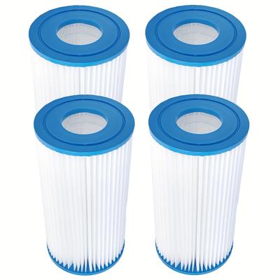 TEMU 2/4pcs, Filter Cartridge For Inflatable Swimming Pool, Fits Type A Or C, Compatible With 29000e/59900e, Easy Setup Pool Filter, Or Summer Wave Above Ground Pool, Make The Water Quality Cleaner. Image