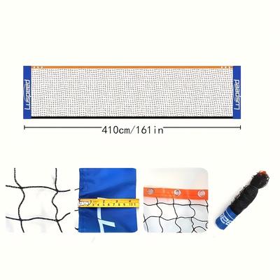 TEMU 161in Multifunctional Sports Net For Badminton, Tennis, Volleyball - Durable Nylon Pa, Easy Setup, Indoor/outdoor Use, Blue/black, Court Setup Setup|efficient Setup|nylon Netting Image