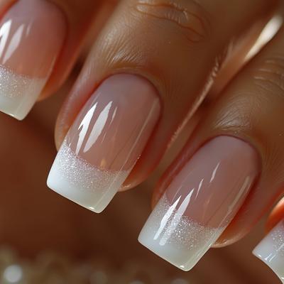 TEMU 24pcs Set And File, French Tip , Length, Tones, , Removable Manicure Kit For Image