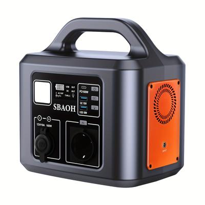 TEMU Portable Power Station 600w, 538.7wh Solar Generator, Portable Generator, With Ac/usb Output, Suitable For Travel, Camping, Emergency Power Outage Image