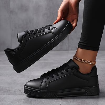 TEMU Men's Sneakers - Breathable Casual Lace-up Skate Shoes, , Durable Non-slip Eva Sole, For Casual Attire, Versatile Footwear | Sleek | Fabric Lining Image