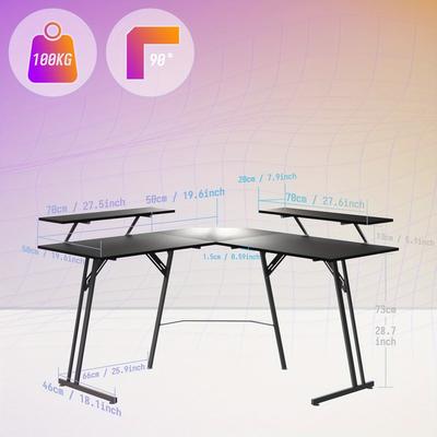 TEMU Computer Table, Gaming Table, Wing-shaped Standing Desk For Home, Office, Fiber Image