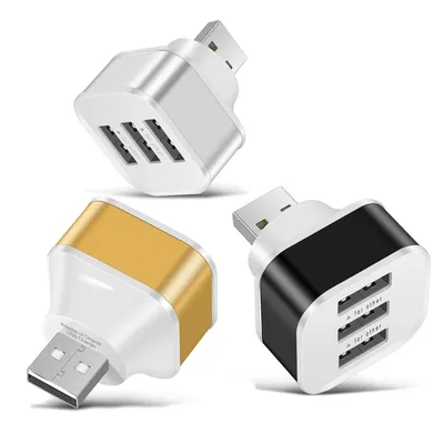 USB2.0 HUB Quick Charge 3 Ports USB Splitter USB 2.0 Expander Mobile Phone Tablet Laptop PC Chargers Adapter with LED Indicator