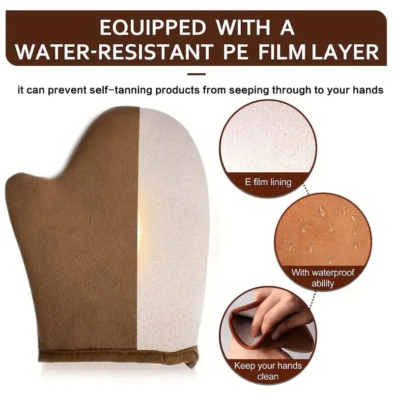Sunless Tanning Kit-Schnellt rockn ender Selbst bräuner handschuh mit ergonomischem Design-mühelose Rücken applikatoren für streifen freien Salon Image