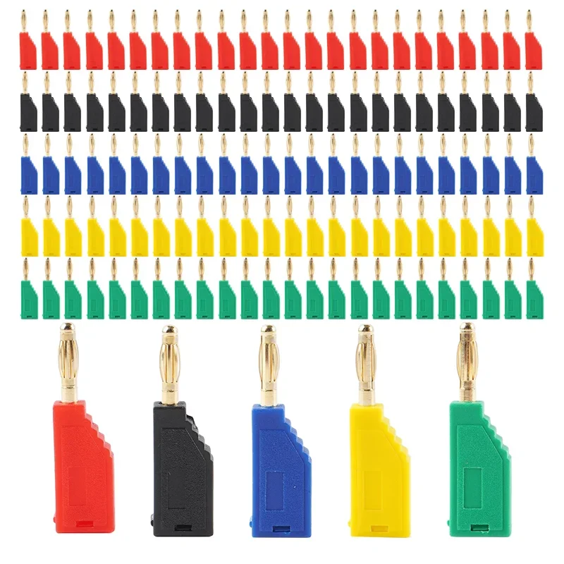 20pcs 2mm stapelbare kupfer vernickelte Bananen stecker Löten elektrische Stecker DIY Werkzeuge Image