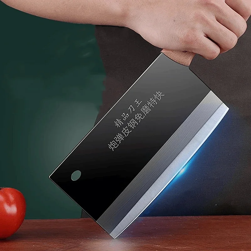 Küchenmesser aus Edelstahl, Haushalts- und Restaurantmesser mit doppeltem Verwendungszweck ​ Ergonomisches, rutschfestes, scharfes Hackmesser mit doppeltem Verwendungszweck Image