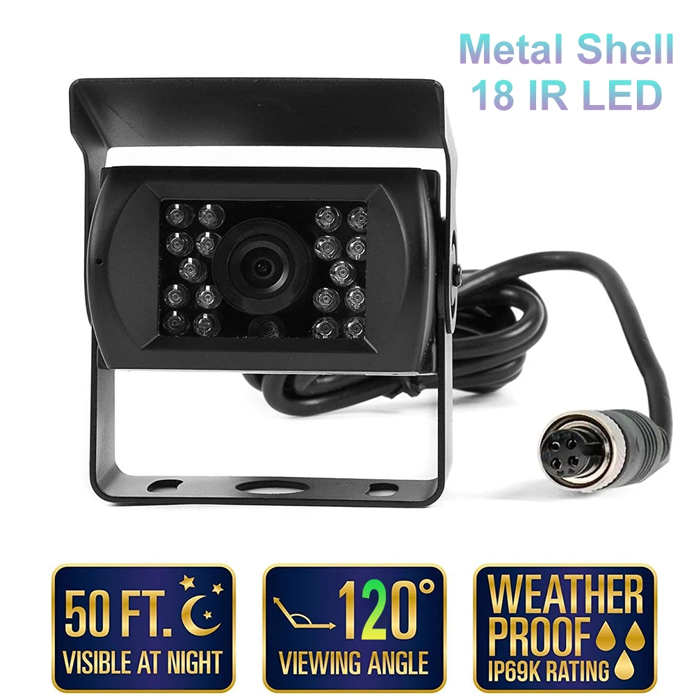 AHD 1080P 4-polige Rückfahrkameras für Bus- und LKW-Fahrzeuge, wasserdichte IR-Nachtsicht-Weitwinkel-Rückfahrkamera für Bus/Wohnmobil/Anhänger/Van Image