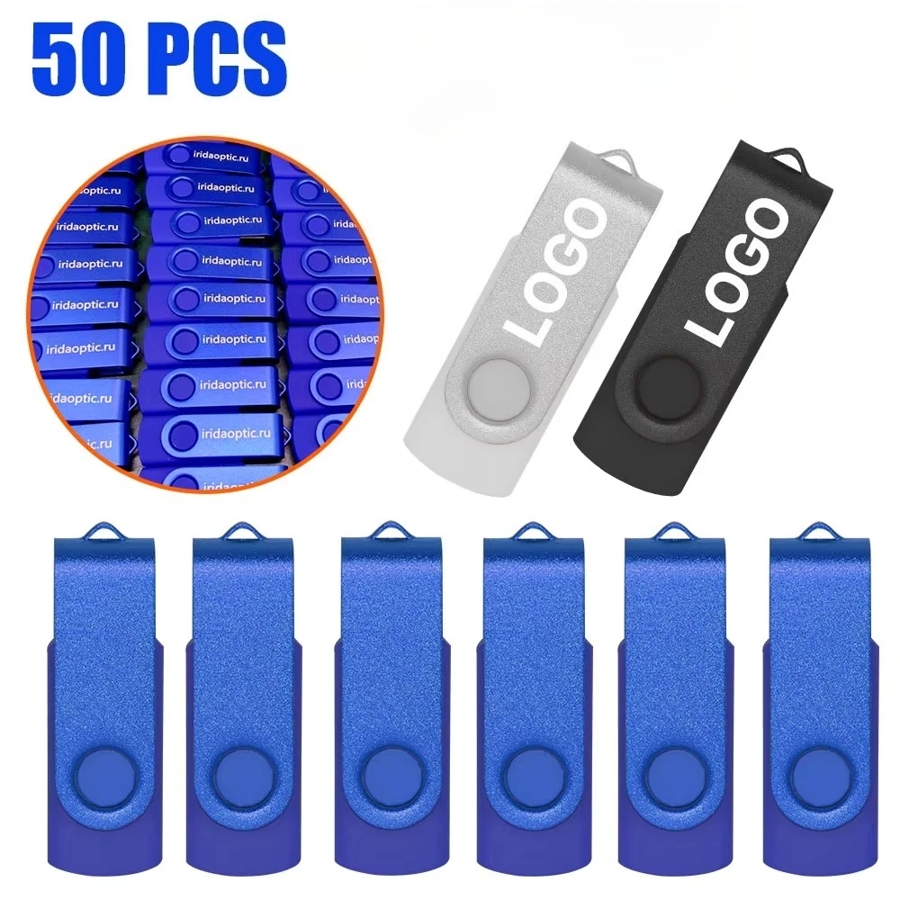50 Teile/los USB Stick Mini Pen Drive USB-Laufwerke 4GB 2GB 1GB Pendrive 64gb 32gb 16gb Metall Disk Cle USB Kostenloses Individuelles Logo Image