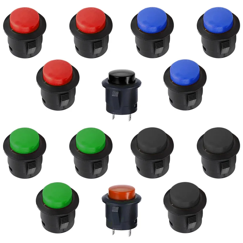 5/20/100Pcs R13-507 16mm Runde Schalter Momentary Push Button Schalter 2Pins ON-OFF Selbst-reset Panel Montage Image
