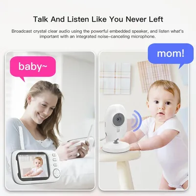 Babyphone 3,5 Zoll LCD mit Kamera Drahtlose Schutzerkennung Smart Nanny Cam Elektronisches Babyphone