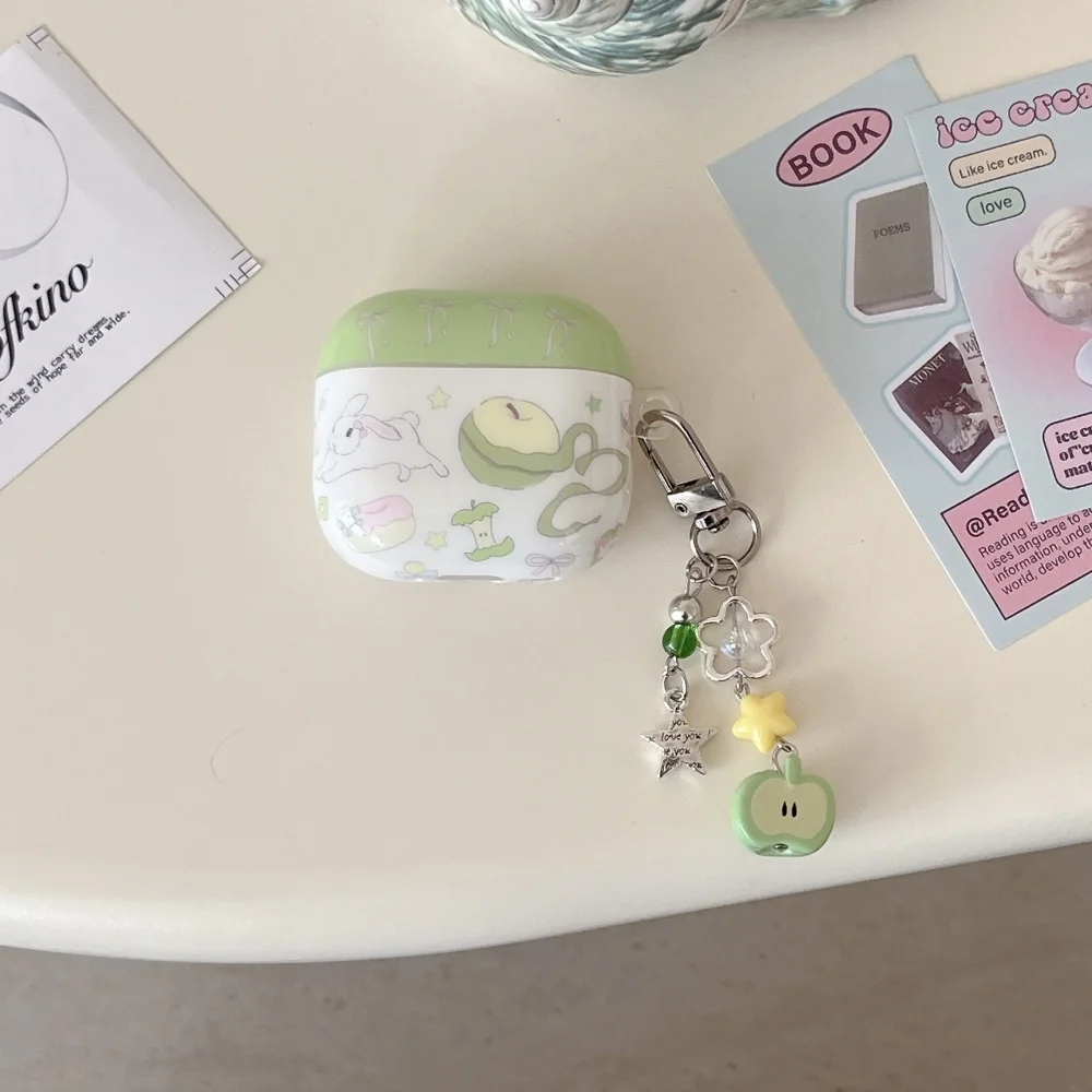 Grüner Apfelbogen für Apple Airpods4. Generation Bluetooth-Headset-Hülle Airpodspro2. Generation kabellose Bluetooth-Headset-Abdeckung Image