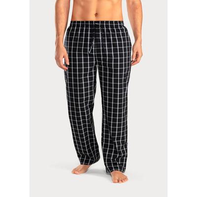 Pyjamahose AUTHENTIC LE JOGGER, Herren, Gr. 48/50 (M), N-Gr, schwarz (schwarz, kariert), Web, Obermaterial: 100% Baumwolle, kariert, Basic, bequem lang, Hosen Schlafhose, mit Seitentaschen und Bindeband Image