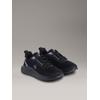 Sneaker CALVIN KLEIN JEANS "EVA RUNNER L-UP MIX MESH LOGO CK", Damen, Gr. 38, schwarz (schwarz, grau), Textil, kontrastfarbene Details, sportlich, Schuhe, Schnürschuh, Freizeitschuh, Halbschuh mit CK Logo an der Seite