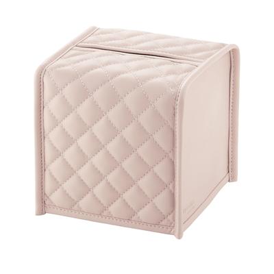 Riviere Quilted Leather Square Tissue Box