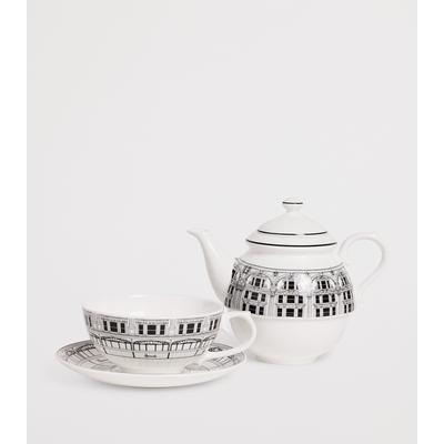 x Halcyon Days Harrods Building Teacup and Teapot Set