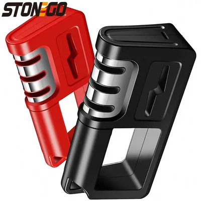 STONEGO 4-in-1 Hunting Outdoor Kitchen Knife Sharpener - Sharpen with Diamond, Ceramic, Tungsten for