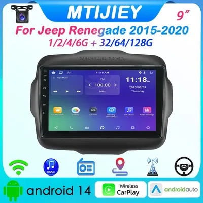 [MTIJIEY] 6+128G Car Radio for Jeep Renegade 2015-2020 Android Auto Carplay GPS Stereo Multimedia