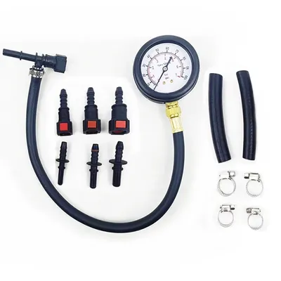 Car Motorcycle Automobile Fuel System Gasoline Pressure Gauge Tester Tool 0-100PSI with Valve 63mm