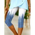 Leggings da donna Capri 3D Stampati Alta Elasticità Vacanze Moda Vintage Lunghezza Polpaccio Vita Alta Stampa Grafica A Gradienti Traspirante Morbido Elasticizzato Formale Vacanze Ufficio Blu Uovo di