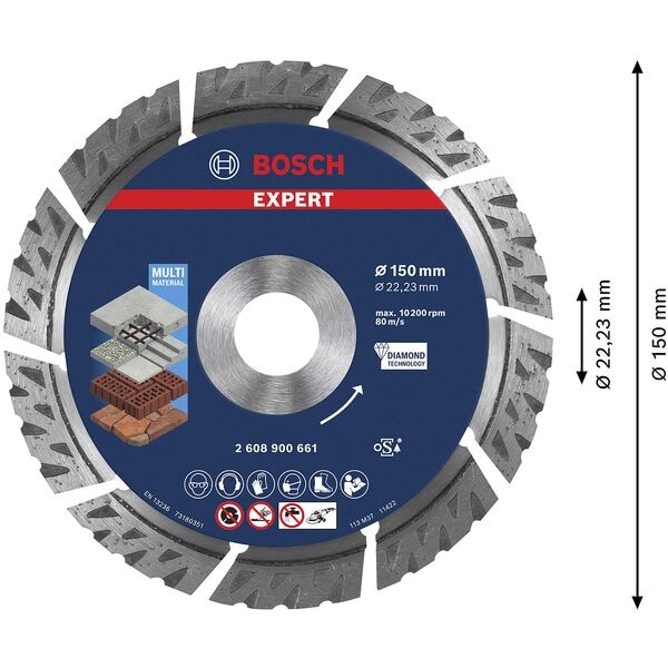 BOSCH Diamant-Trennscheibe »EXPERT MultiMaterial« 15 cm grau Image
