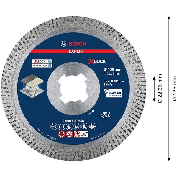BOSCH Diamant-Trennscheibe »EXPERT HardCeramic X-LOCK« 12.5 cm