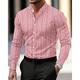 Per uomo Camicia Camicia Estiva Camicia casual Camicia da Spiaggia Camicia con Bottoni Nero Bianco Rosa Verde militare Manica Lunga Semplice Collo alla coreana Vacanza Camicia hawaiana Bottoni