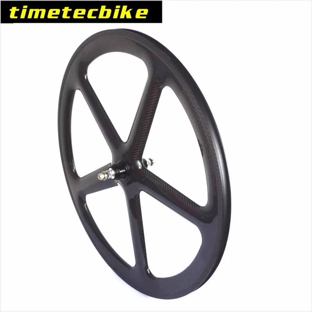 Ruote per bici da pista in carbonio 700C a 5 raggi Ruote per bici a scatto fisso tubolari a velocità singola per copertoncino Larghezza esterna 24 mm