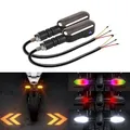 2 pezzi indicatore di direzione per moto rgb proiezione freccia indicatore di direzione fanale posteriore moto indicatore LED lampeggiante avvertimento luci posteriori decorative