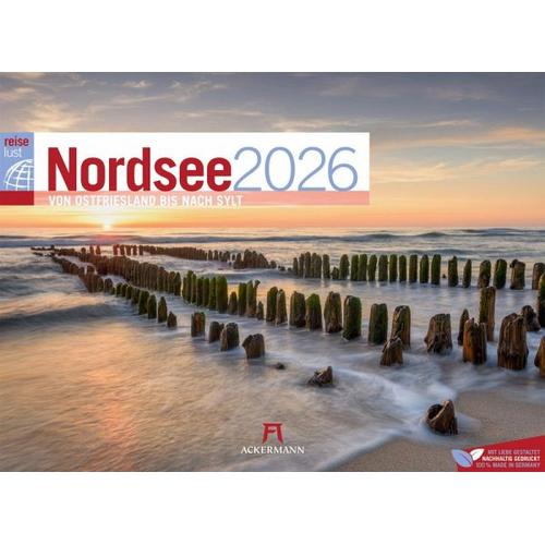 Nordsee ReiseLust Kalender 2026 | von Ostfriesland bis nach Sylt - Ackermann Kunstverlag