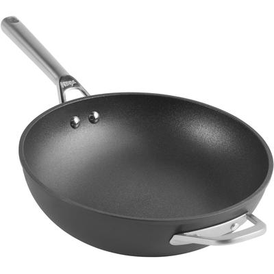 Wok NINJA "Ninja ZEROSTICK Premium Wok 28 cm C30928DE", grau, H:14,5cm L:53,3cm Ø:28cm, Pfannen, Premium Kollektion, ZEROSTICK Technologie, garen ohne Fett Image
