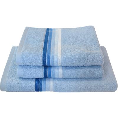 Handtuch Set DYCKHOFF "Chenille", blau, 3 tlg., Frottier, Obermaterial: 90% Baumwolle, 10% Viskose, Handtuch-Sets, Set beinhaltet: 2x Handtuch (50x100cm) und 1x Duschtuch (70x140cm) Image