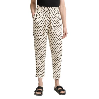 Stoffhose TOM TAILOR, Damen, Gr. 40, Länge 28, natural zig zag, Obermaterial: 100% Viskose. Futter: 100% Viskose, bedruckt, casual, loose fit knöchelfrei, Hosen, mit Bindegürtel Image