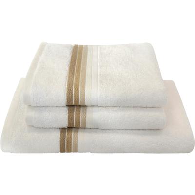 Handtuch Set DYCKHOFF "Chenille", weiß (sanftes weiß), 3 tlg., Frottier, Frottier, Obermaterial: 90% Baumwolle, 10% Viskose, Handtuch-Sets, Set beinhaltet: 2x Handtuch (50x100cm) und 1x Duschtuch (70x140cm) Image