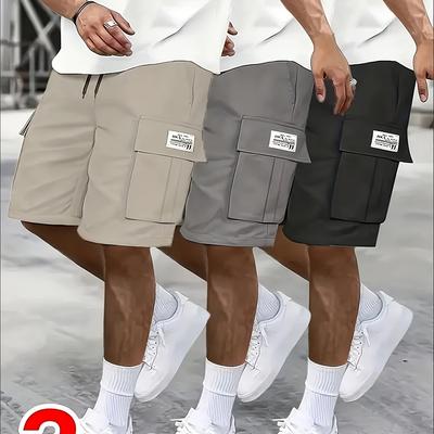 TEMU 3pcs Set Of Men's Casual Loose-fitting Versatile Sporty Work Pants, Suitable For Daily Fitness, Dates And Work, Trendy And Versatile Work Pants. Image